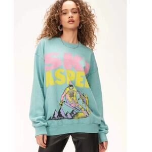 Project Ski Aspen teal oversized sweatshirt